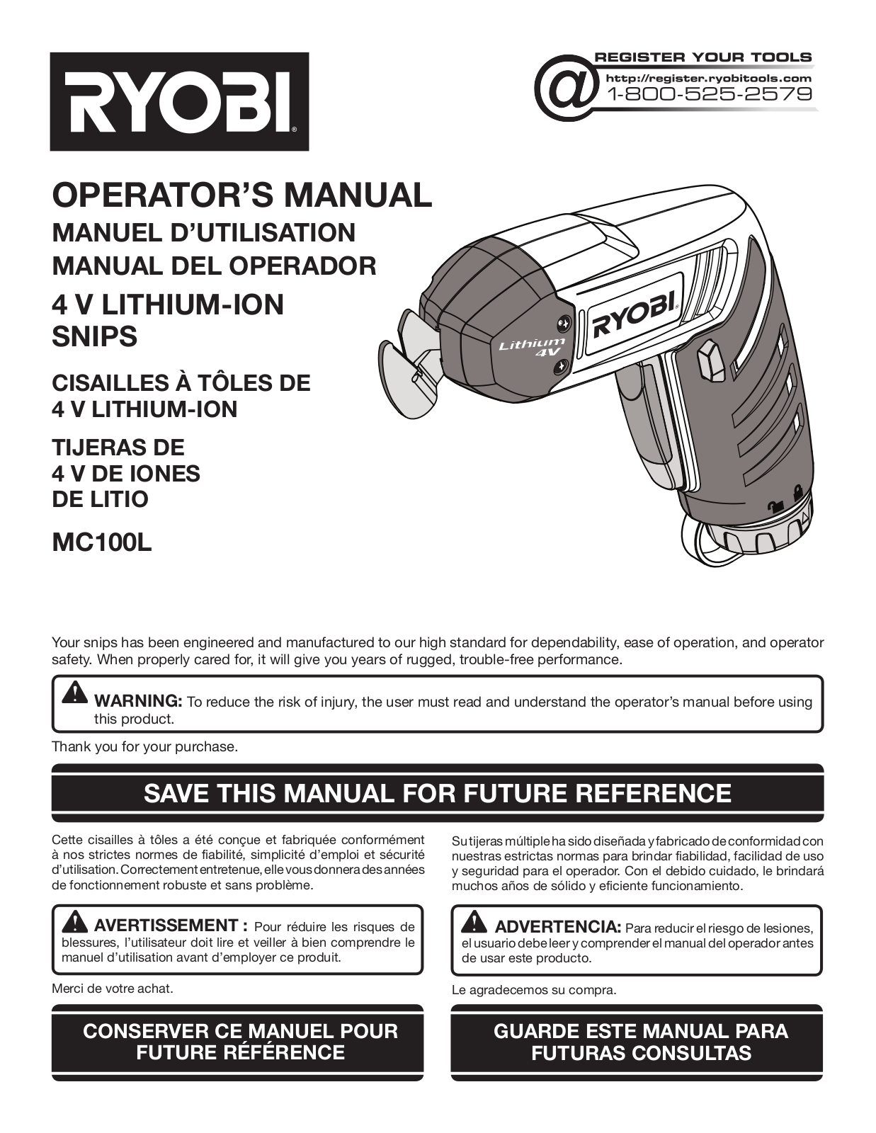 Ryobi MC100L User Manual