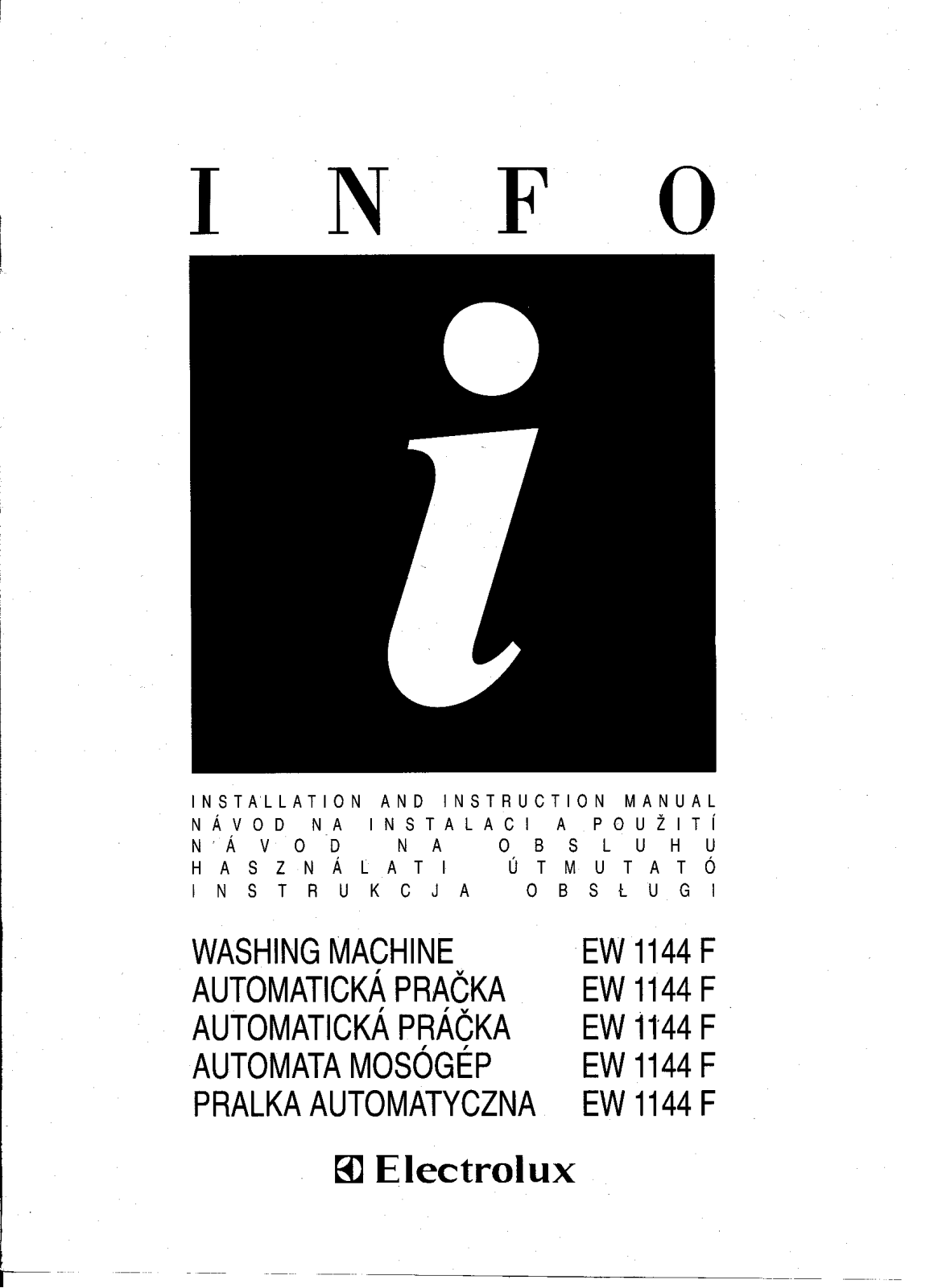 Electrolux EW1144F User Manual