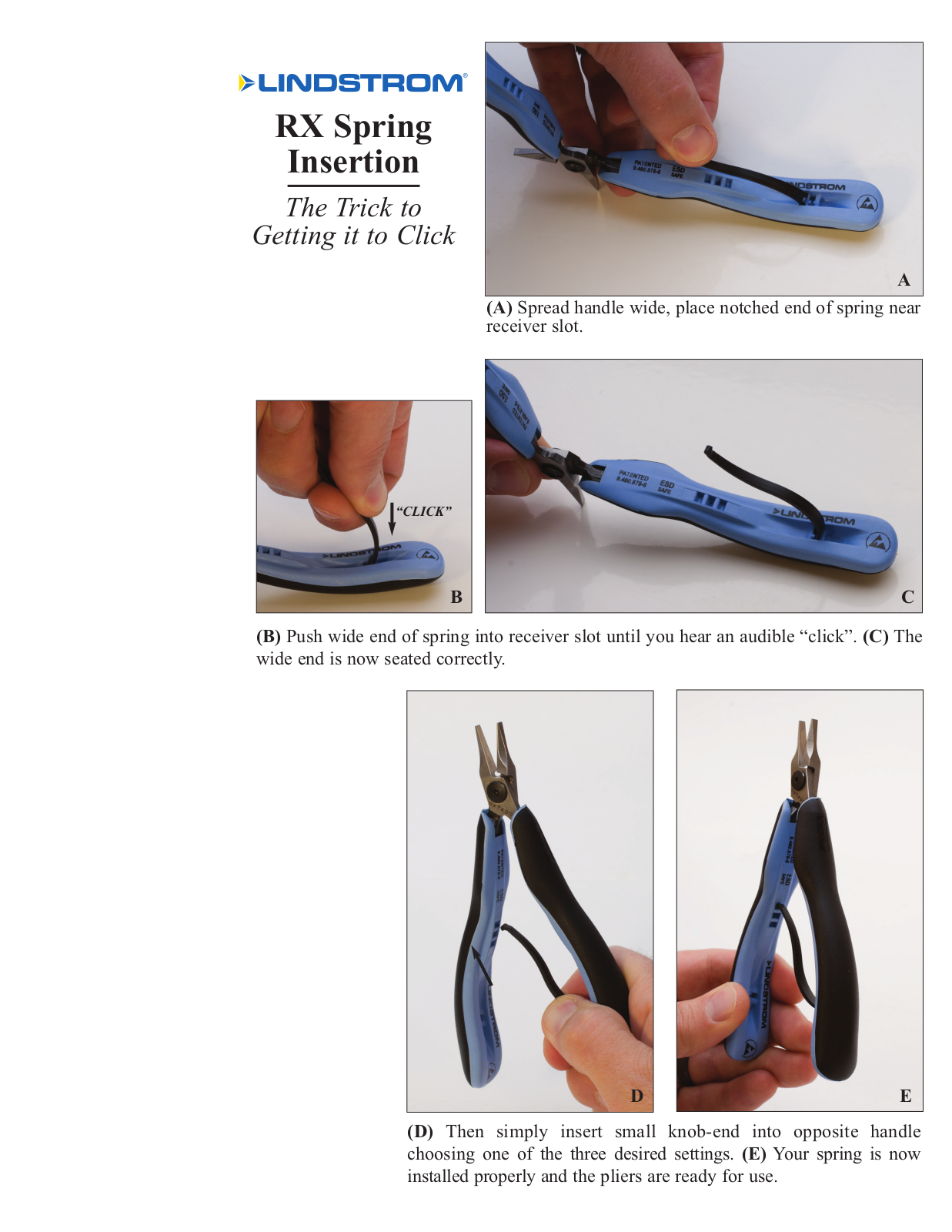 Eurotool Lindstrom RX Spring Insertion User Manual - ManualMachine.com