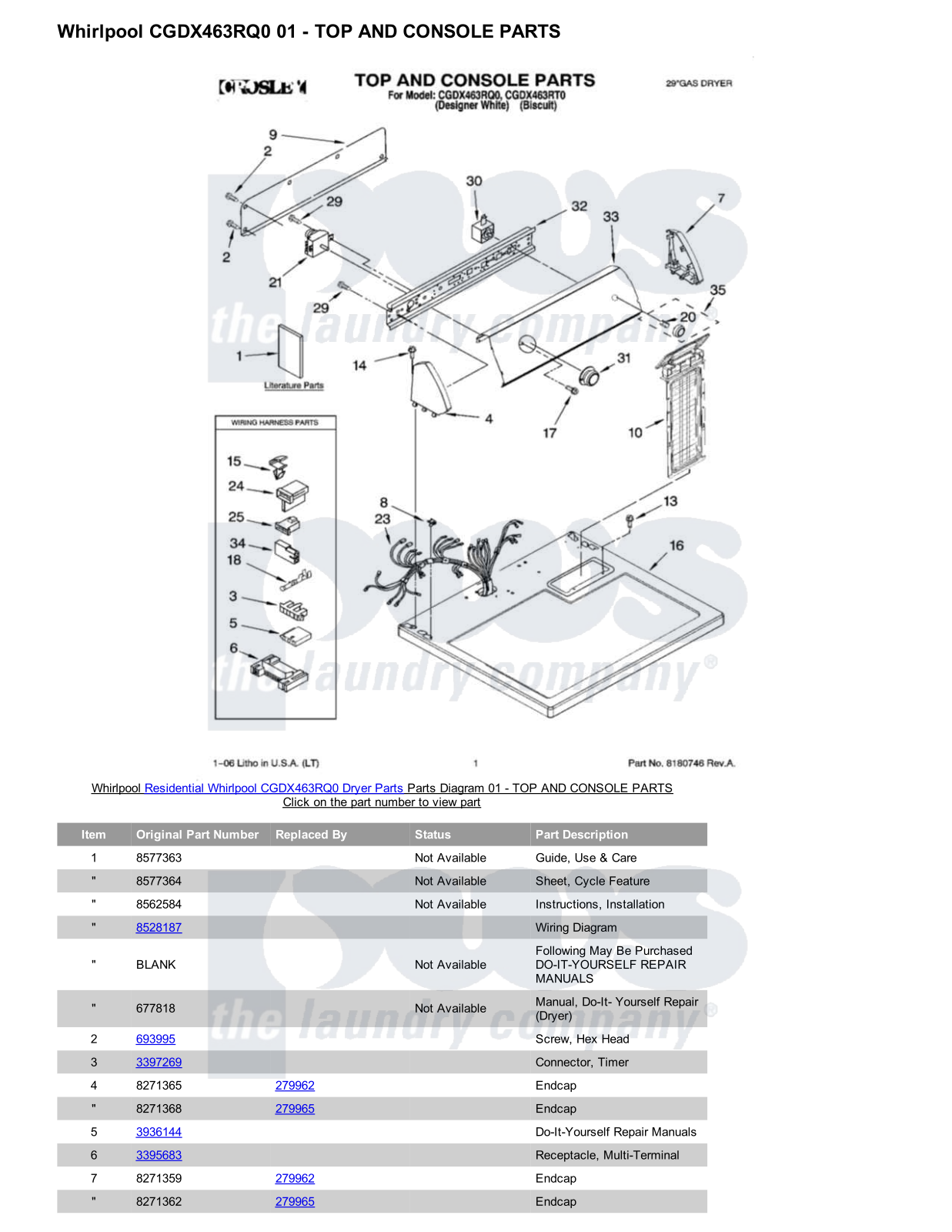 Whirlpool CGDX463RQ0 Parts Diagram