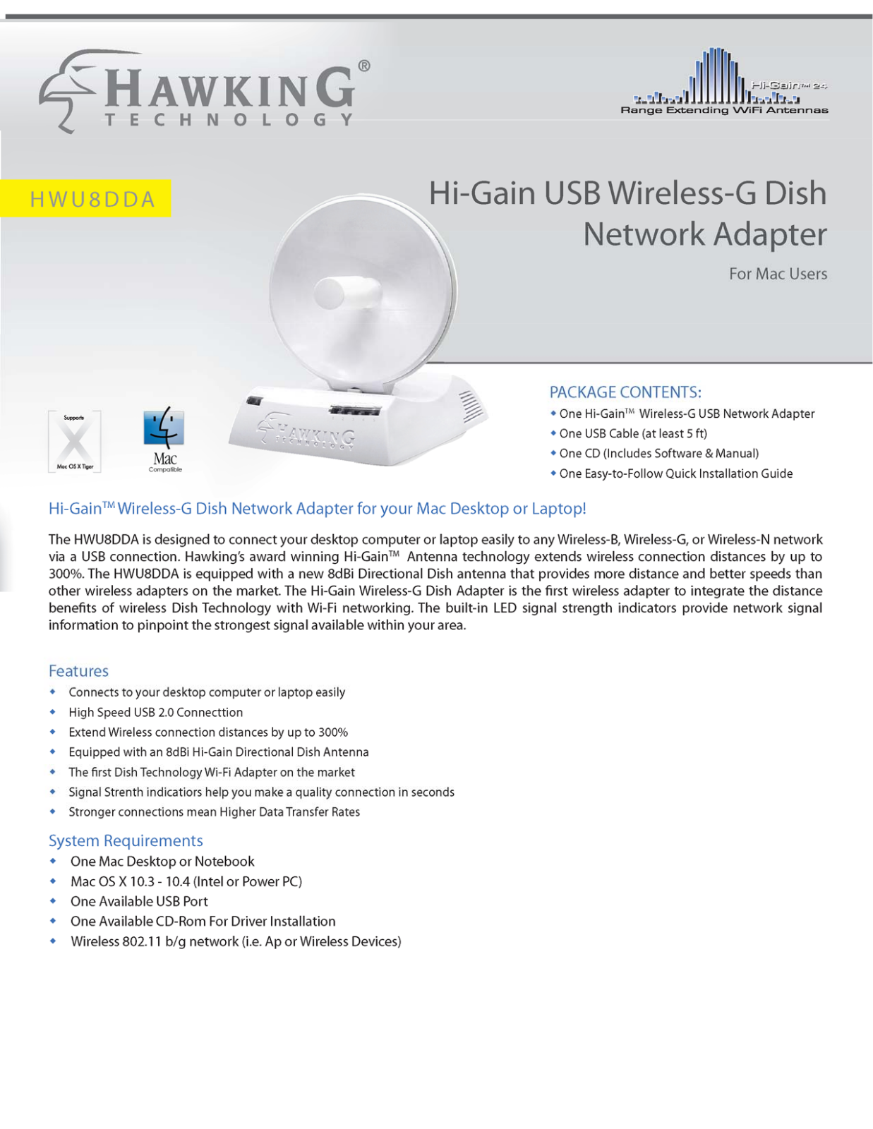 Hawking HWU8DD BROCHURE