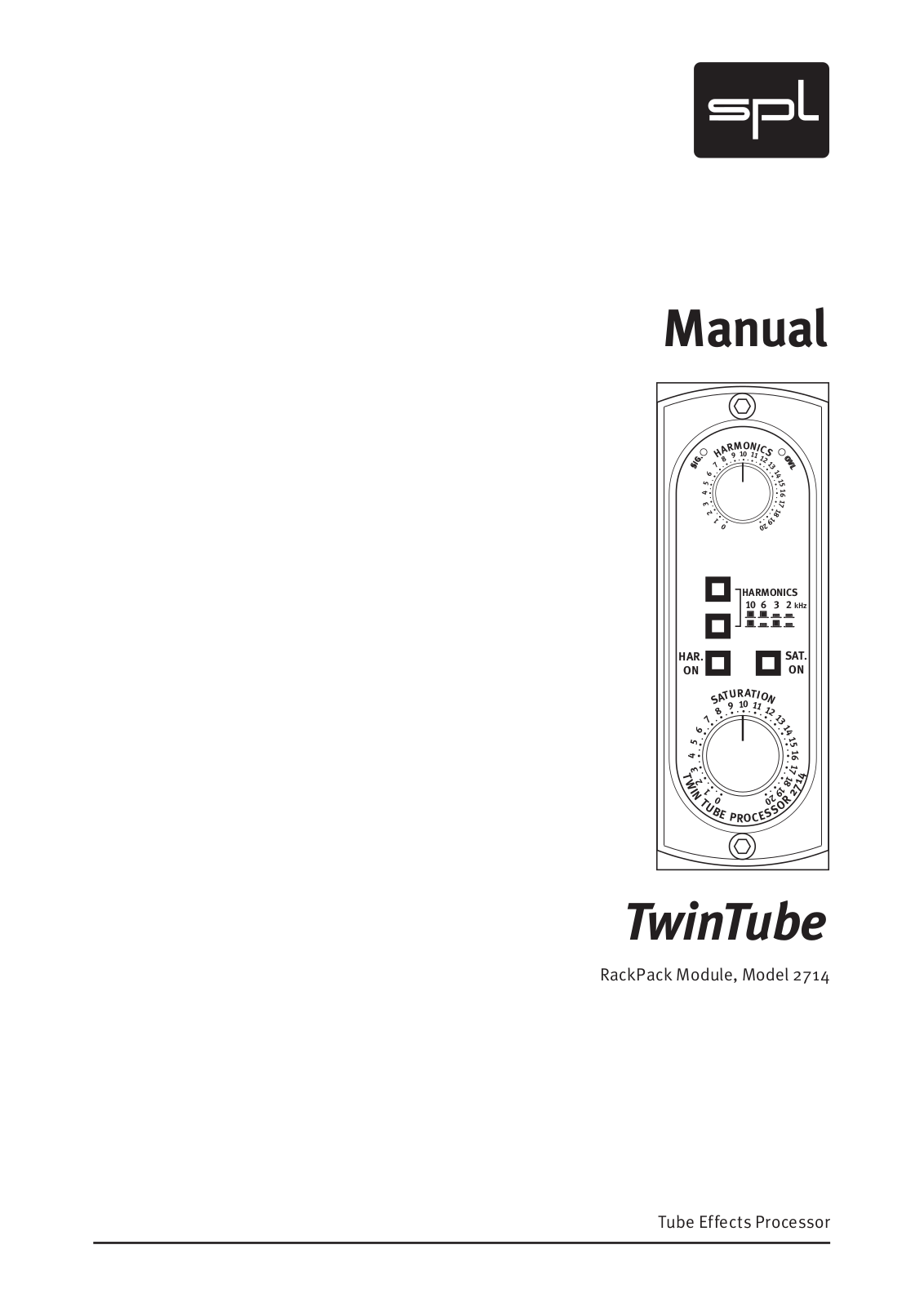 SPL Twintube, 2714 User manual