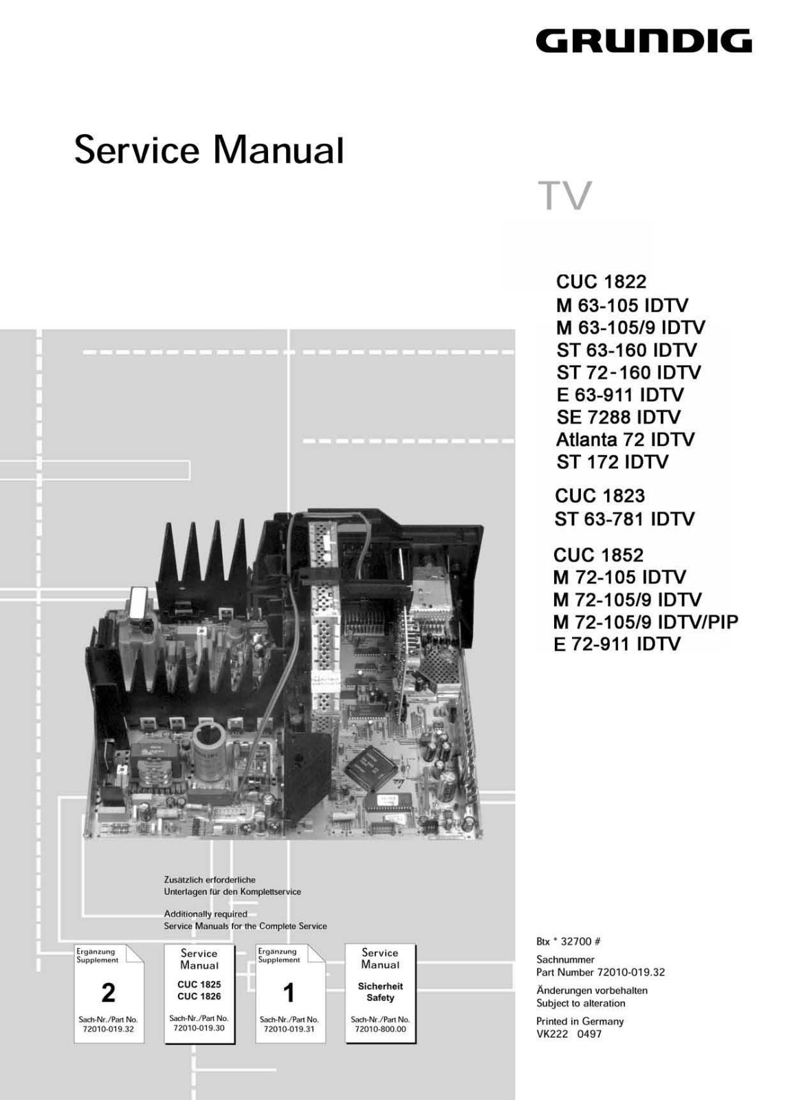 Grundig CUC1822, CUC1823, CUC1852 Schematic