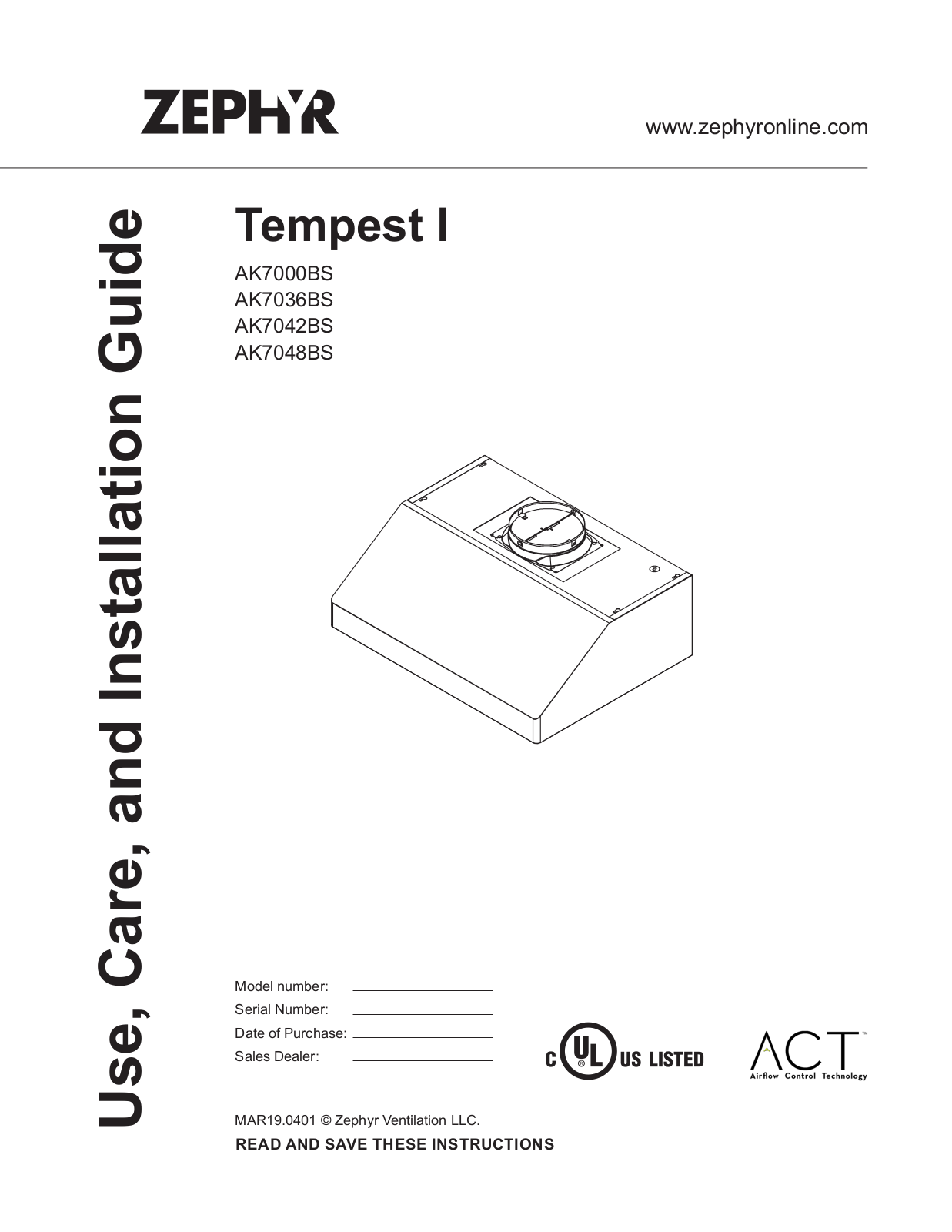 Zephyr AK7048BS Maintance Manual