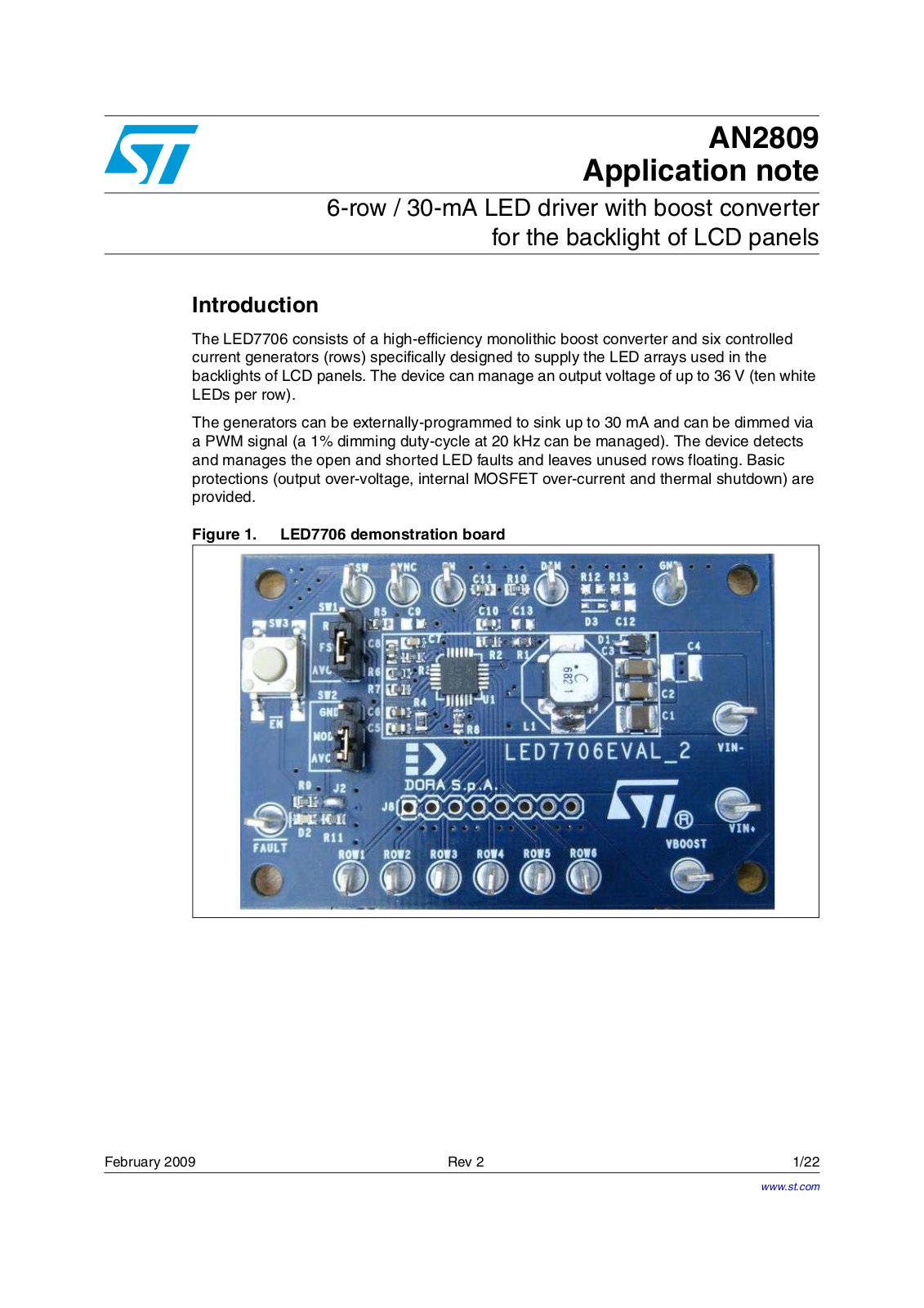 ST AN2809 Application note