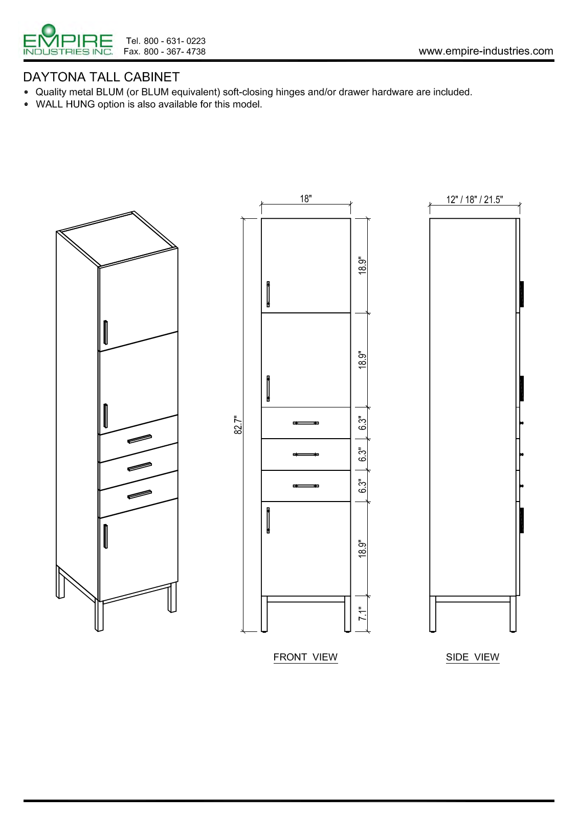 Empire Industries DC1833BGSM Specs