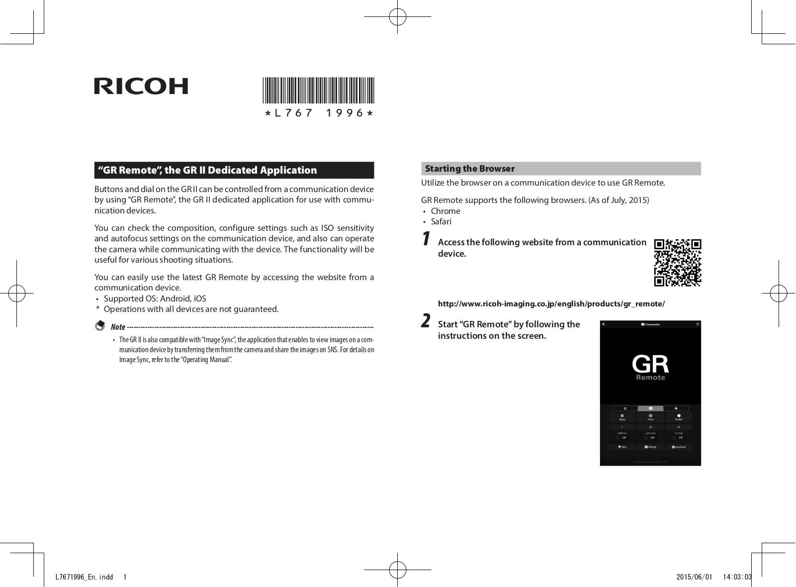 Ricoh GR II User Manual