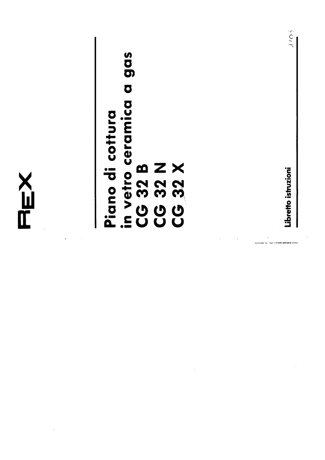 Rex CG32X, CG32B, CG32N User Manual