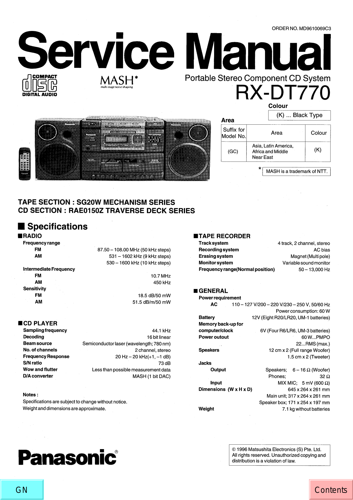 JVC RX DT770 GC Service Manual