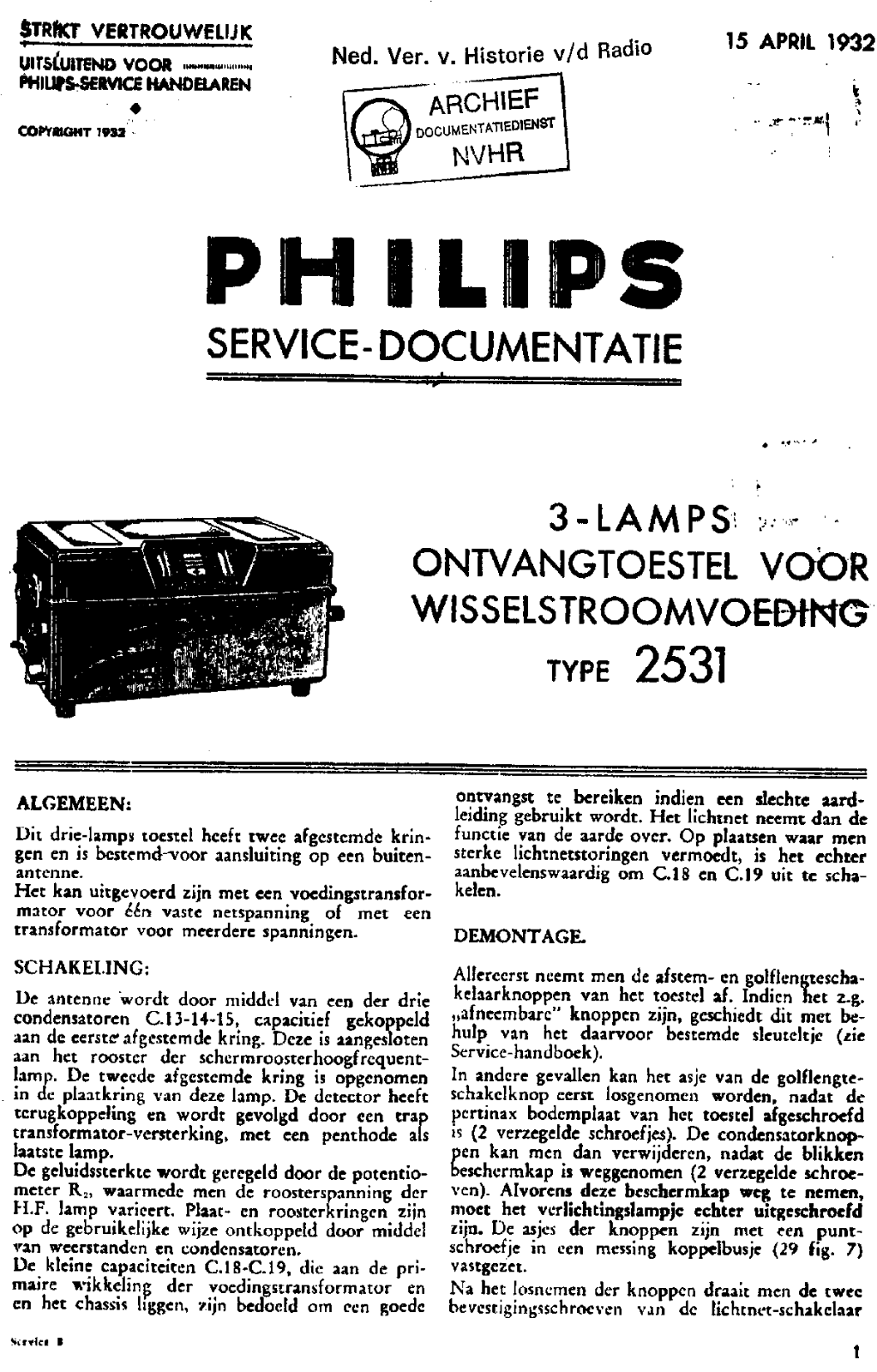 Philips 2531 schematic