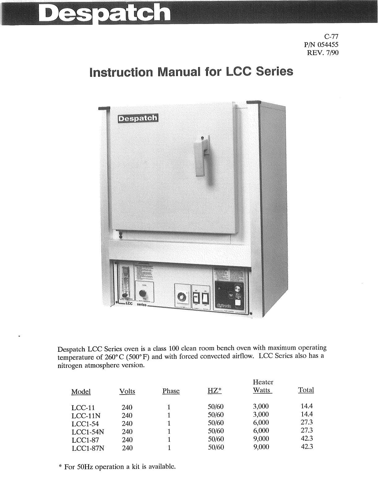 Despatch LCC-11 Installation  Manual