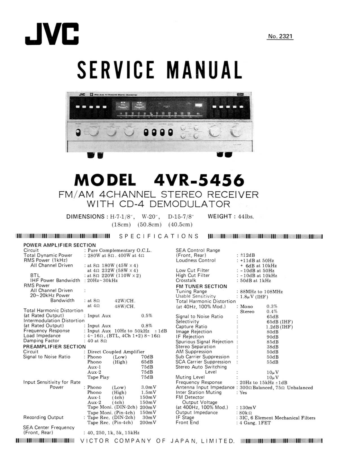 JVC 4-VR-5456-X Service manual