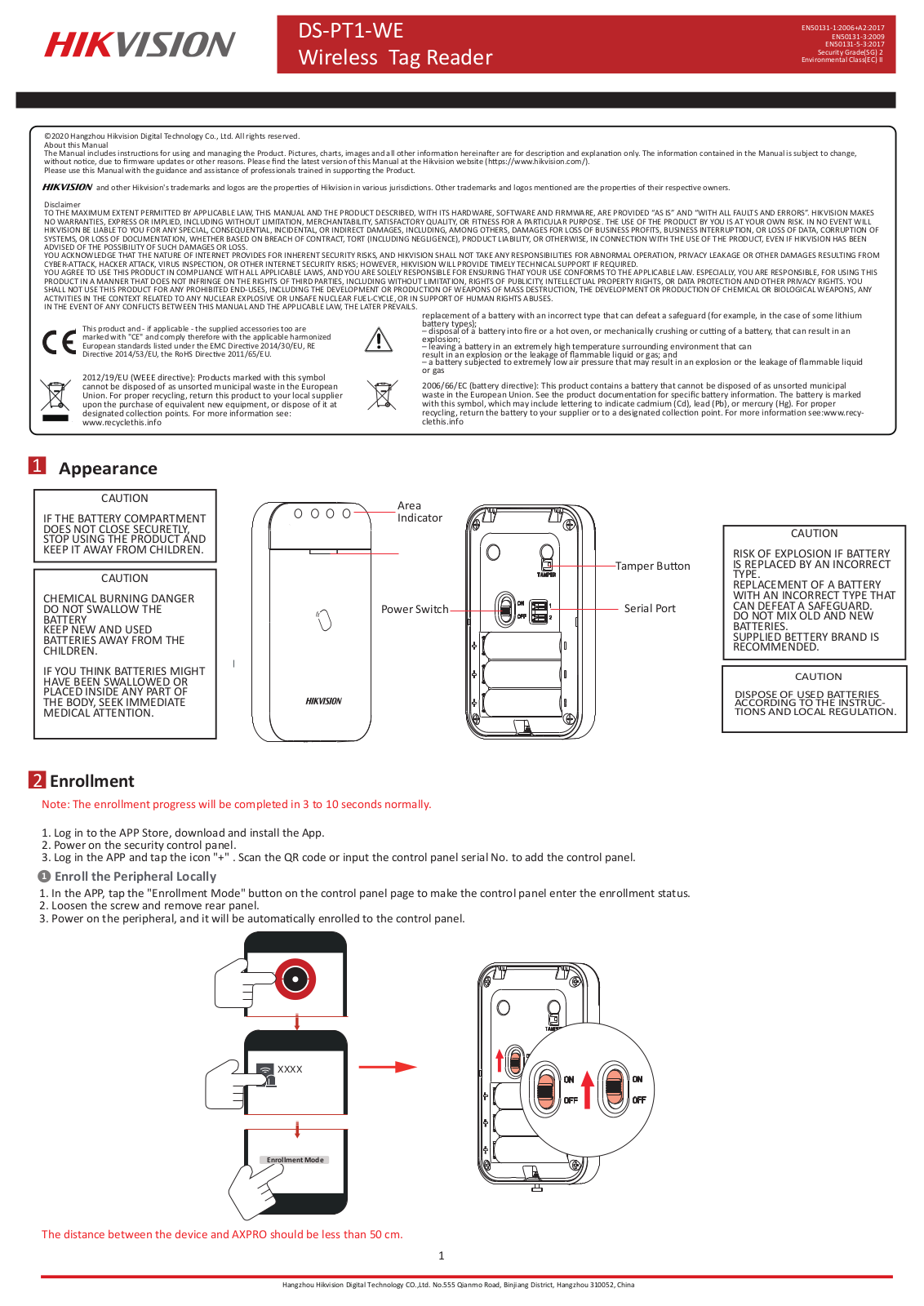 Hikvision DS-PT1-WE User Manual