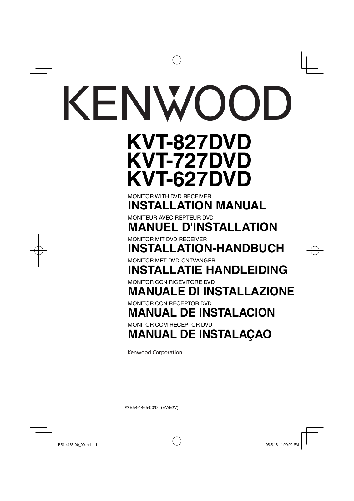 Kenwood KVT827DVD, KVT-627DVD, KVT-727DVD User Manual