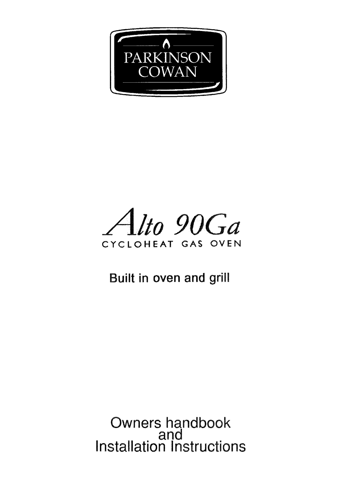 Parkinson cowan Alto 90GA Instruction book