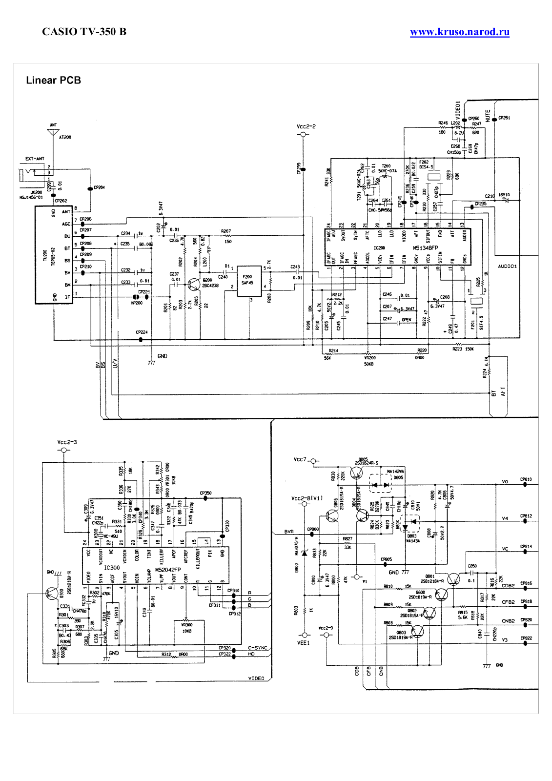 Casio TV-350b Service Manual