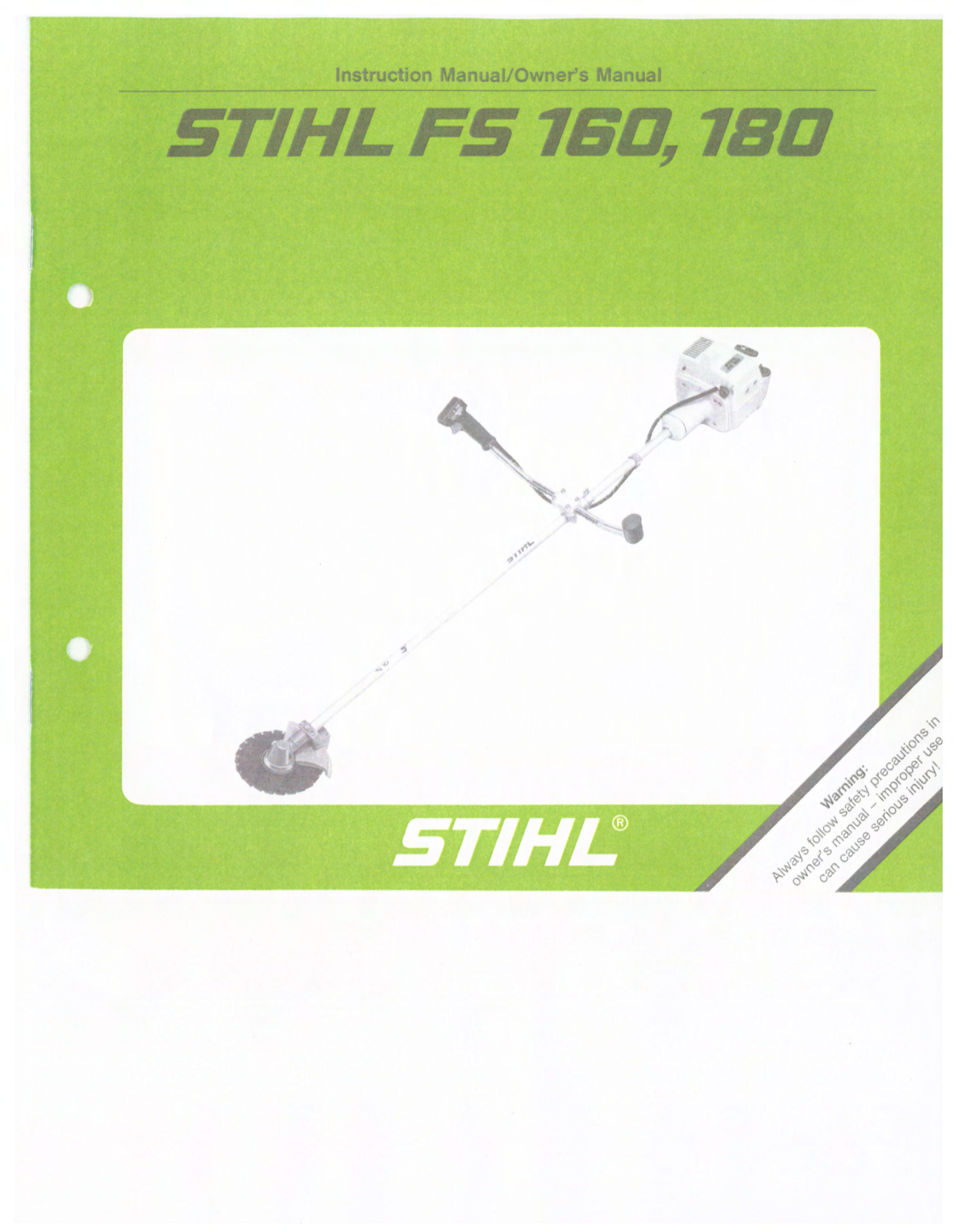 STIHL FS 180, FS 160 Owner's Manual