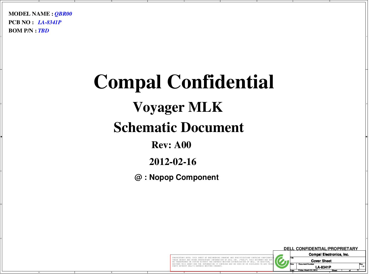 Compal LA-8341P QBR00, Alienware M17x R4, LA-8341P  Voyager MLK Schematic
