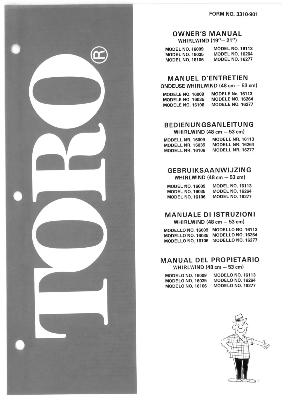 Toro 16035, 16009, 16106, 16113, 16264 Operator's Manual