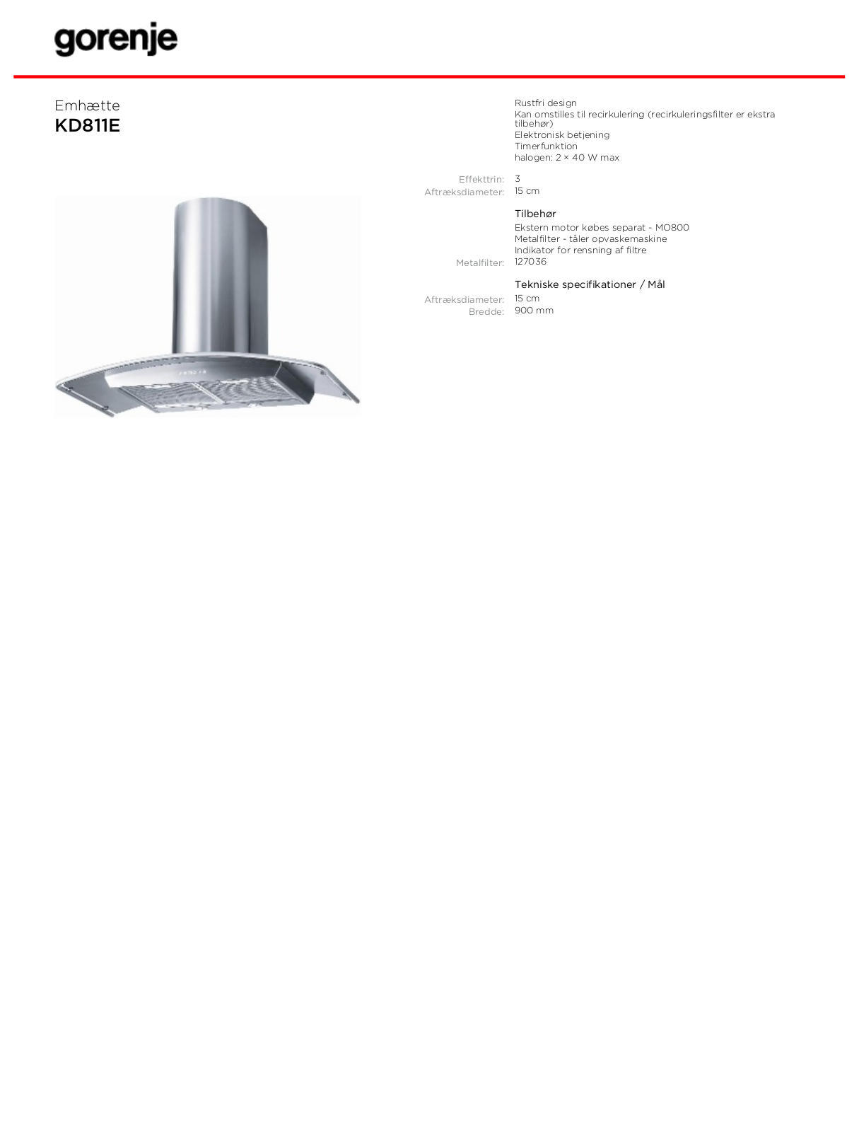 Gorenje KD811E BROCHURE