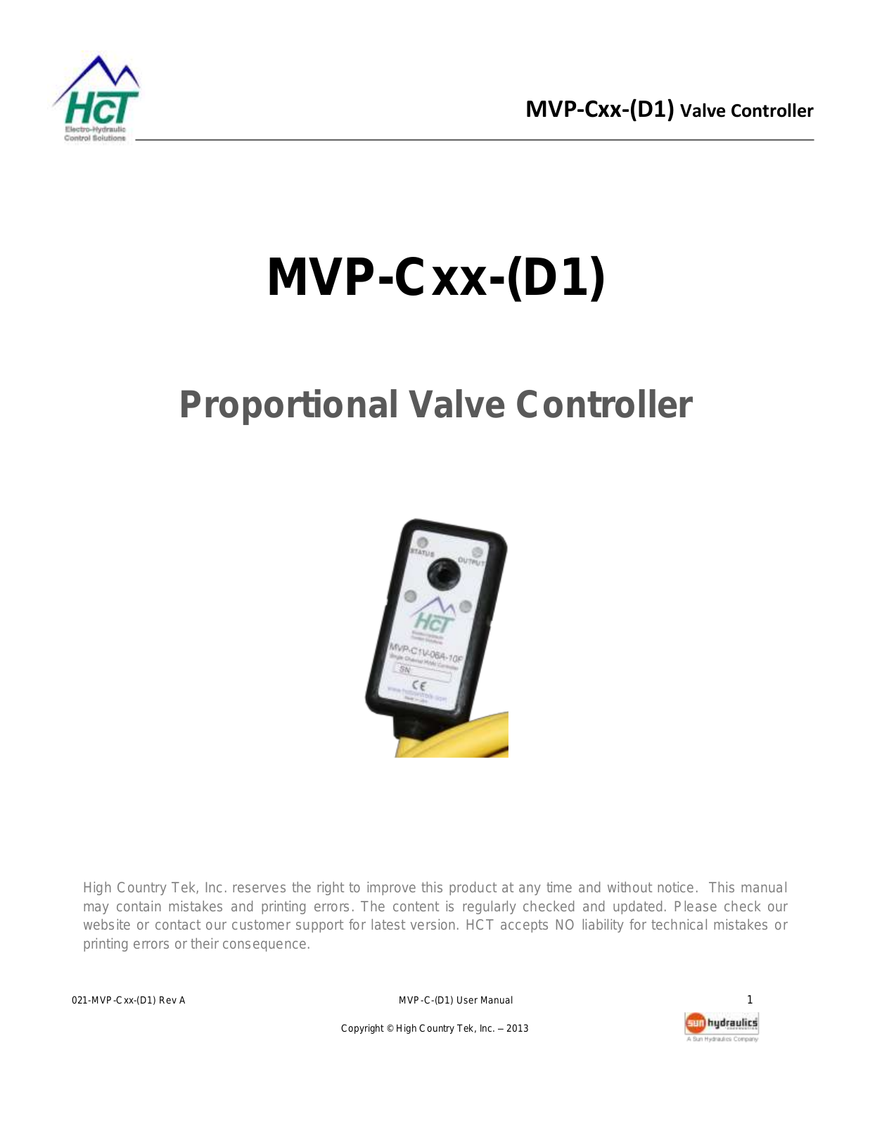 HCT MVP-C User Manual