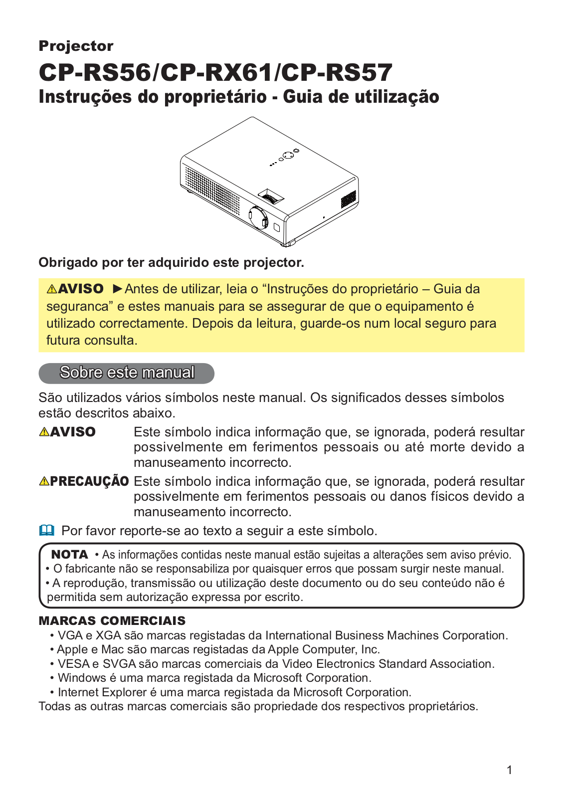 Hitachi CP-RS57W User Manual