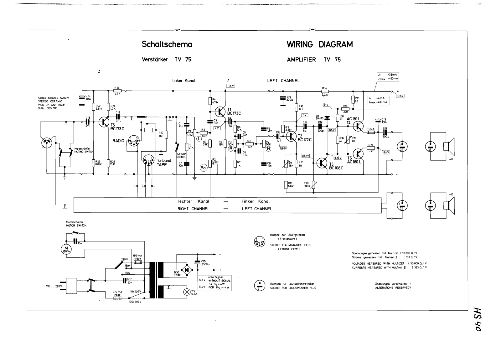 Dual TV-75 Schematic