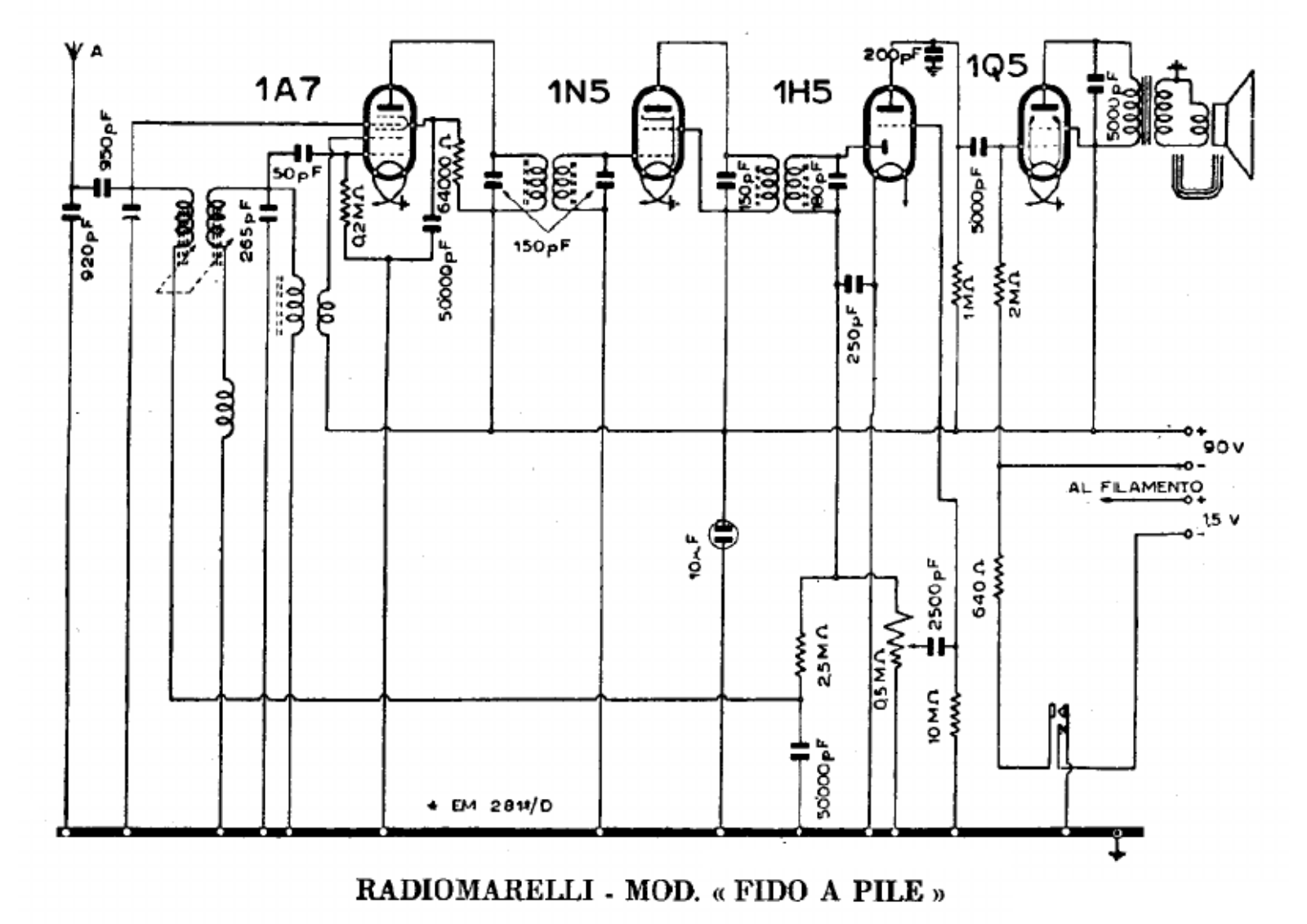 Radiomarelli fido a pile 2 schematic