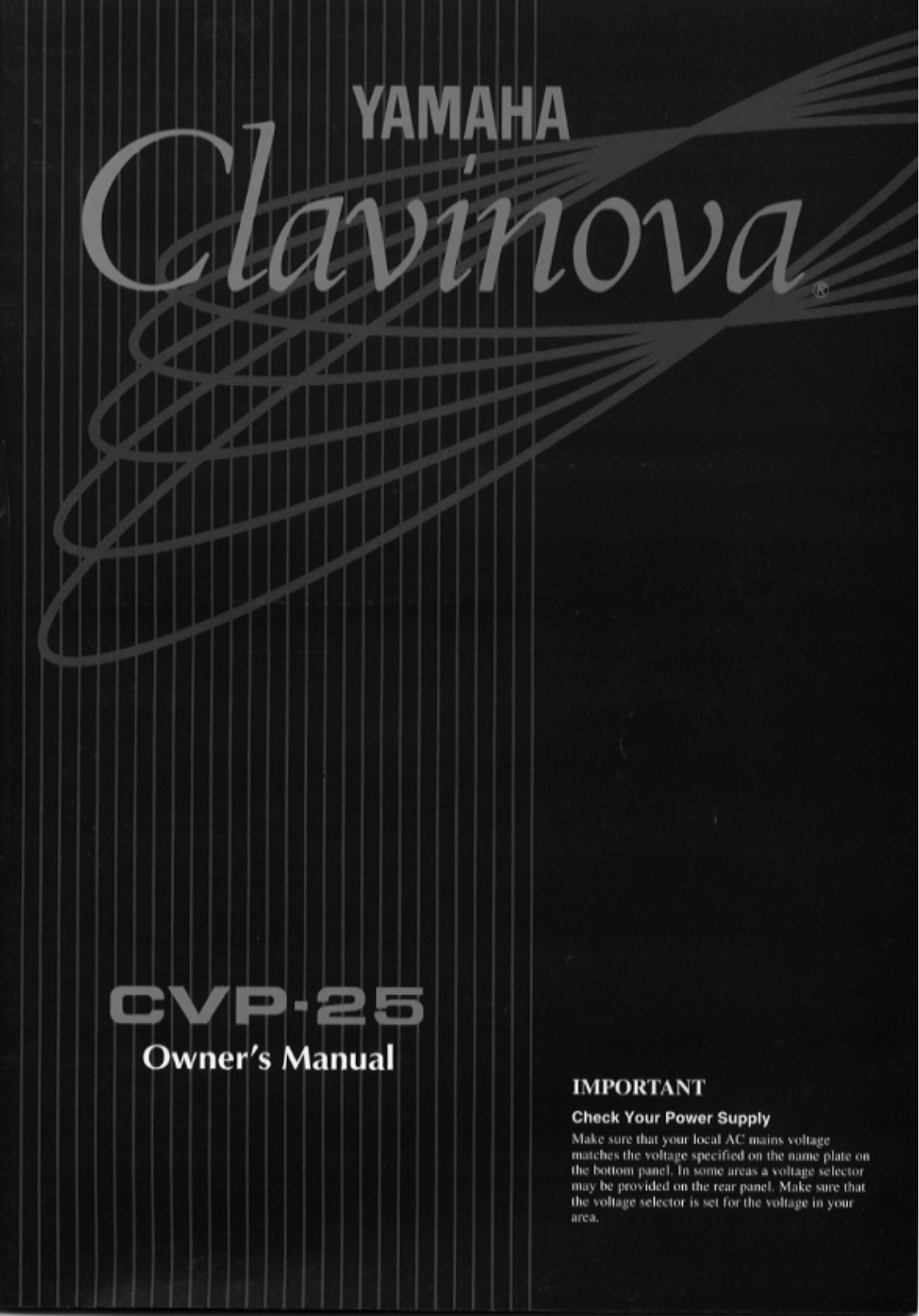 Yamaha CVP-25E, CVP-25 User Manual