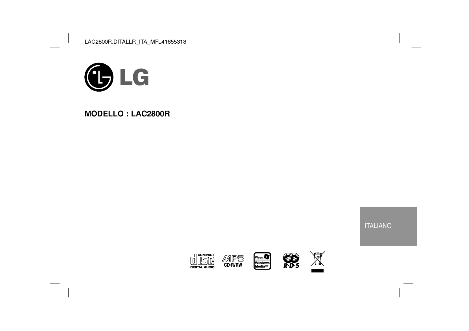 Lg LAC2800R User Manual