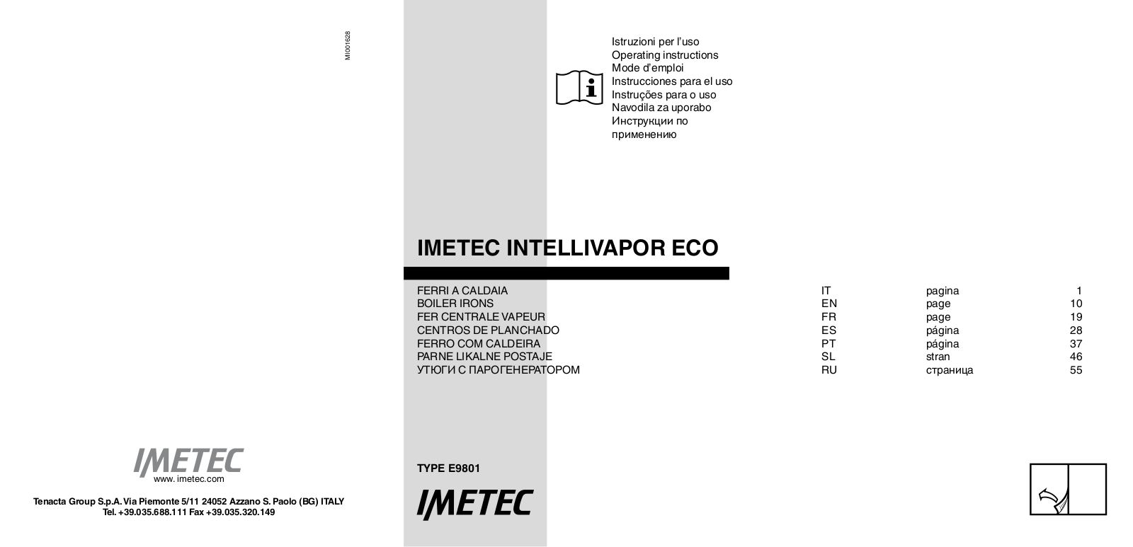 Imetec E9801 Operating Instructions Manual