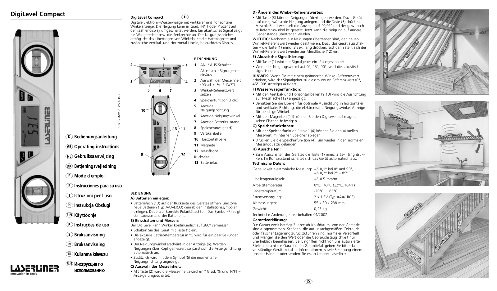 Laserliner DigiLevel COMPACT User guide