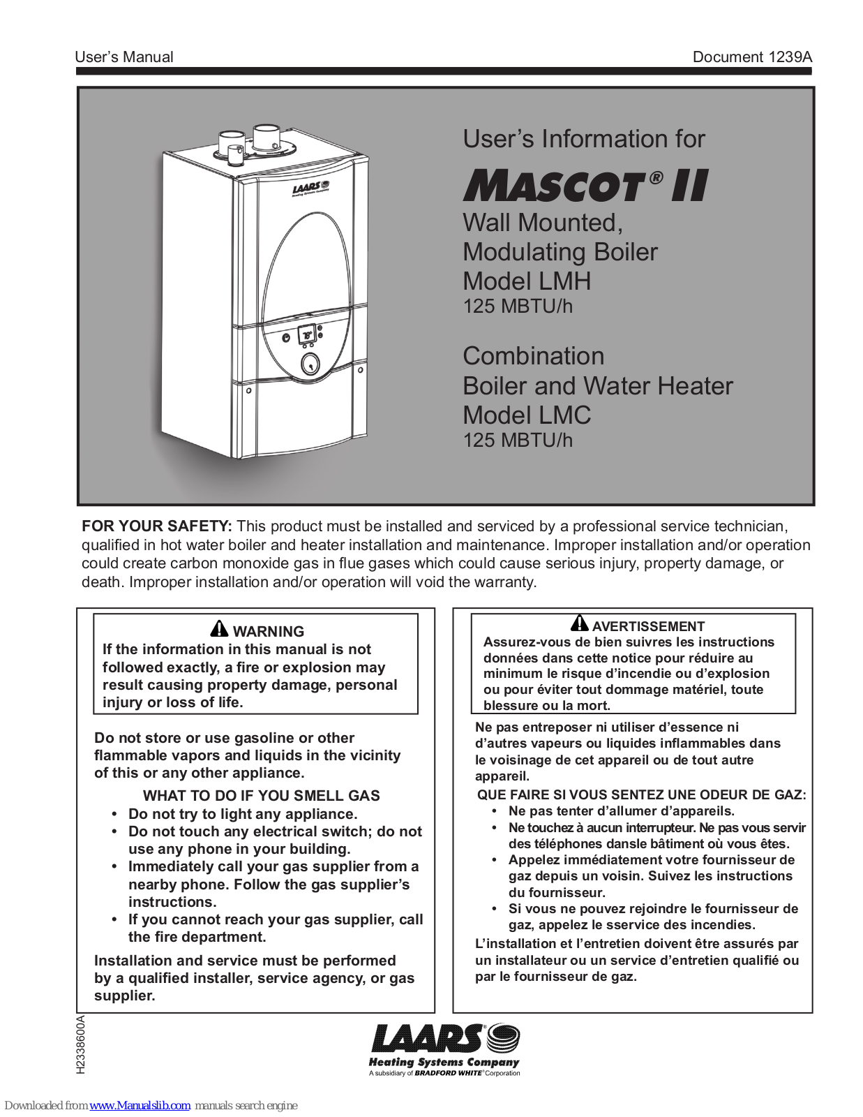 Laars LMC, LMH, MASCOT II LMC, MASCOT II LMH User Manual