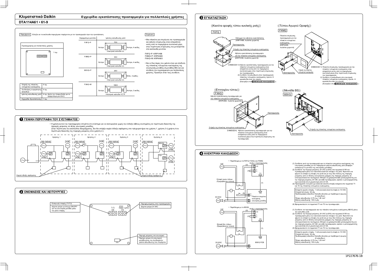 Daikin DTA114A61 Installation manuals