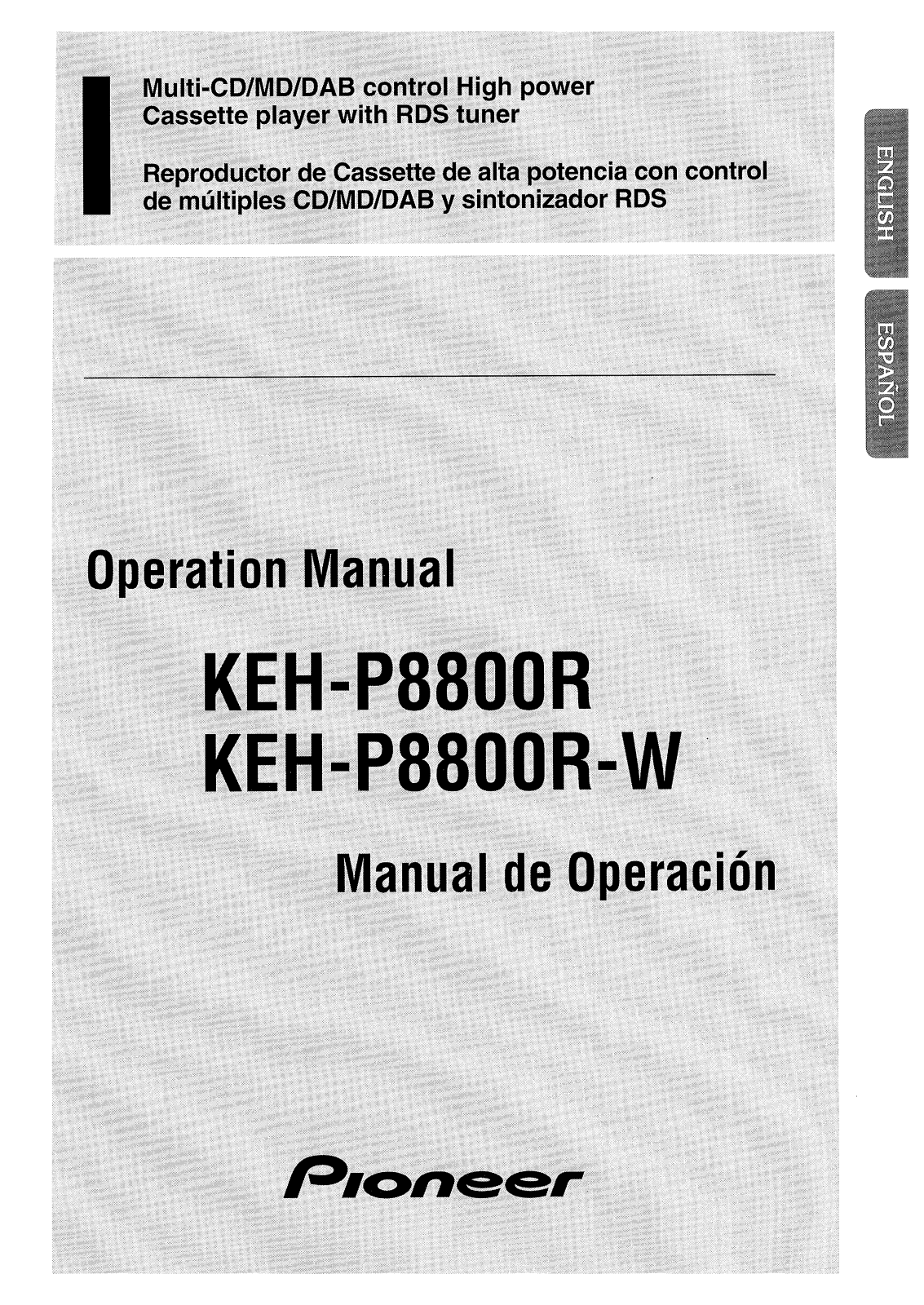 Pioneer KEH-P8800R-W, KEH-P8800R User Manual