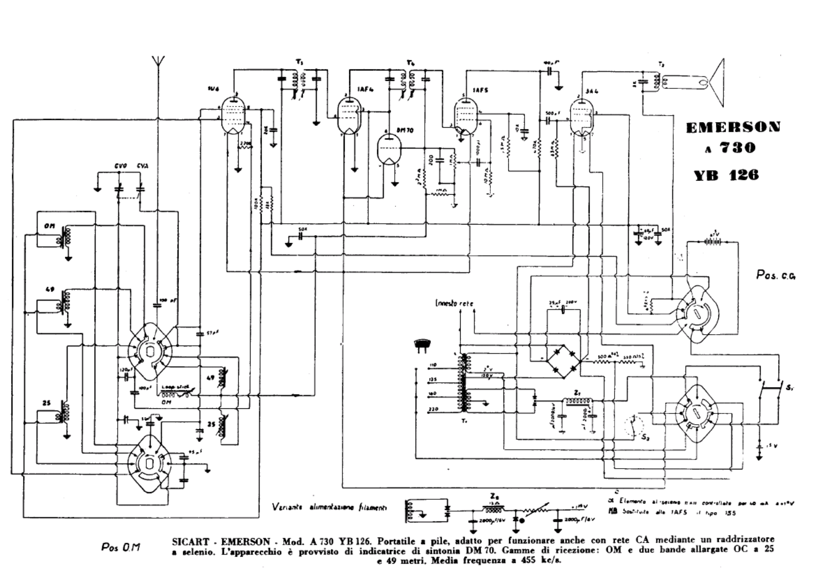 Emerson a730, yb126 schematic