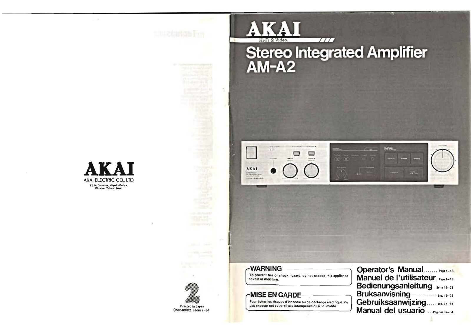 Akai AM-A2 Owners Manual