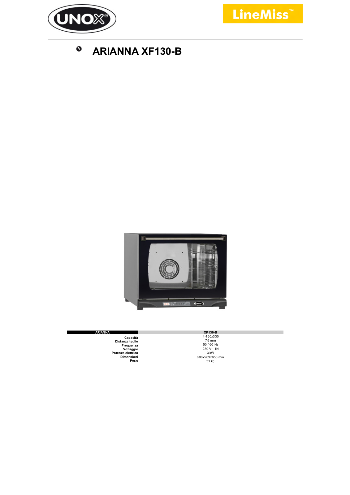 UNOX XF 130-В Datasheet