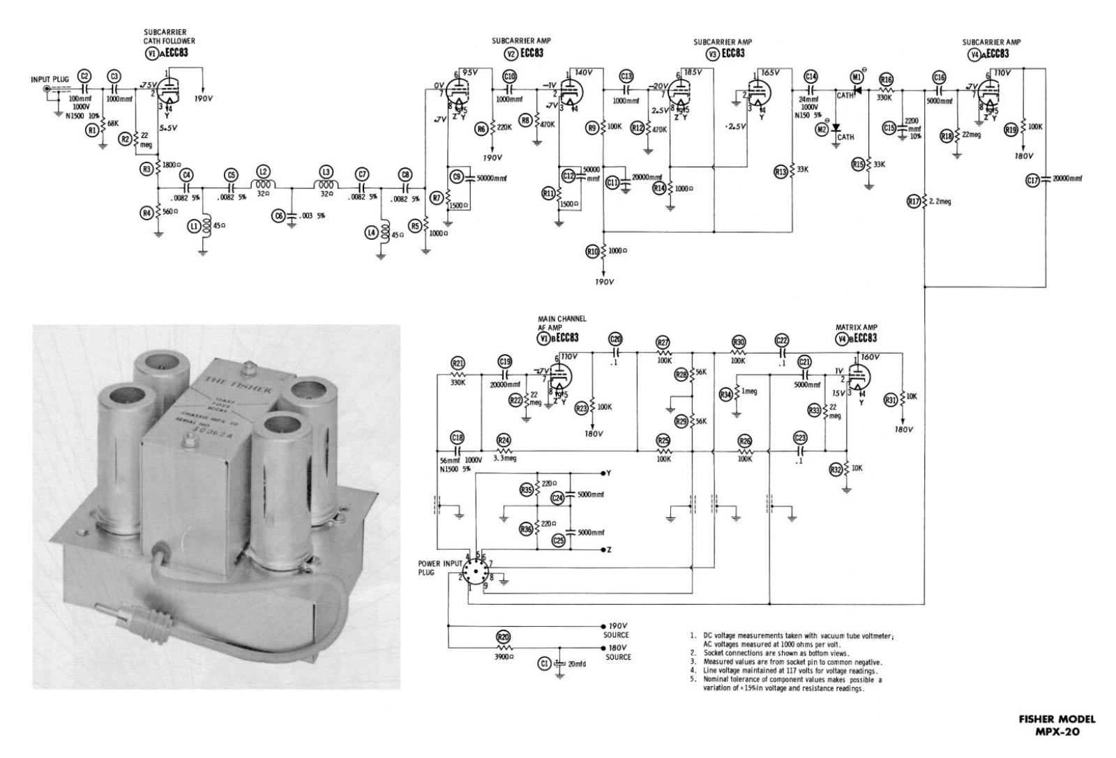 Fisher MPX-20 Schematic