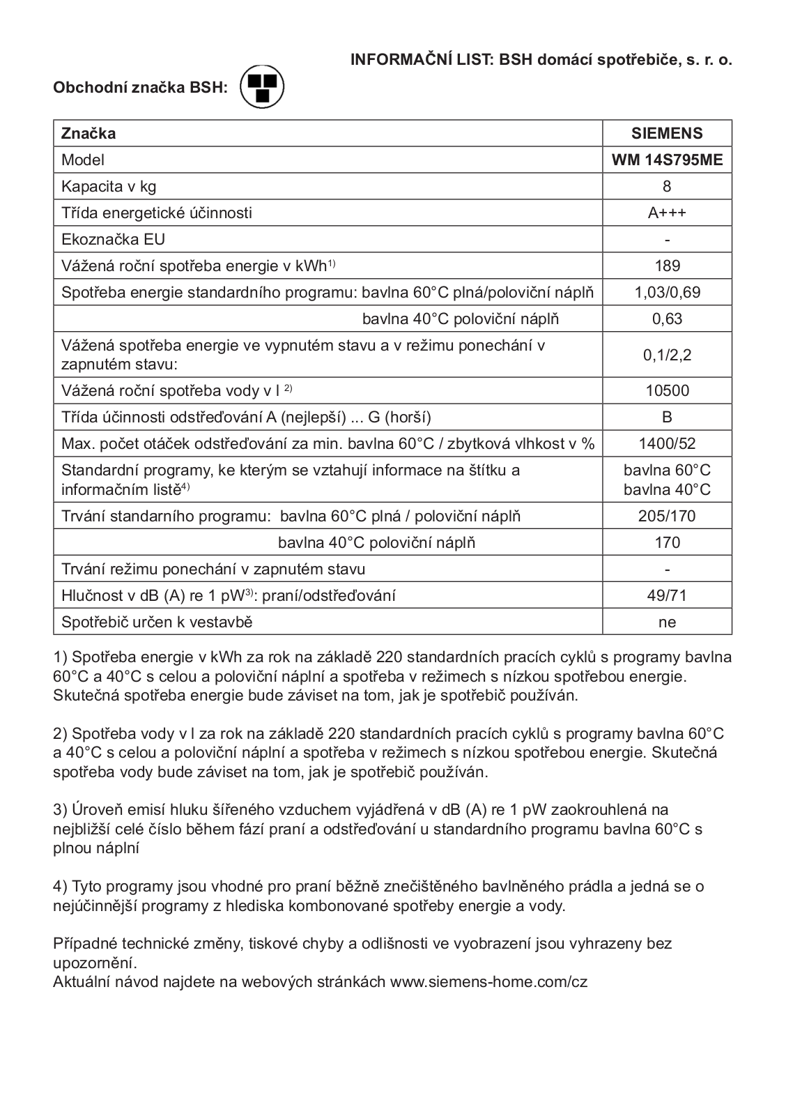 Siemens WM14S795ME User Manual