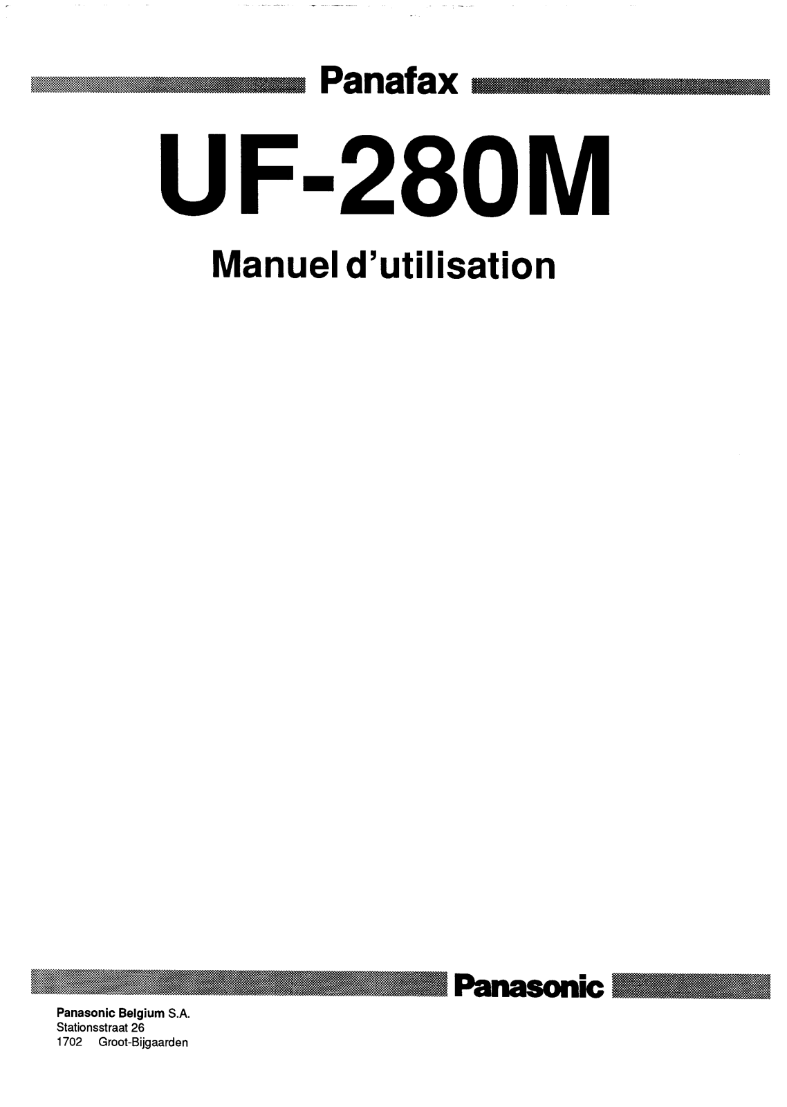 PANASONIC UF-280M User Manual