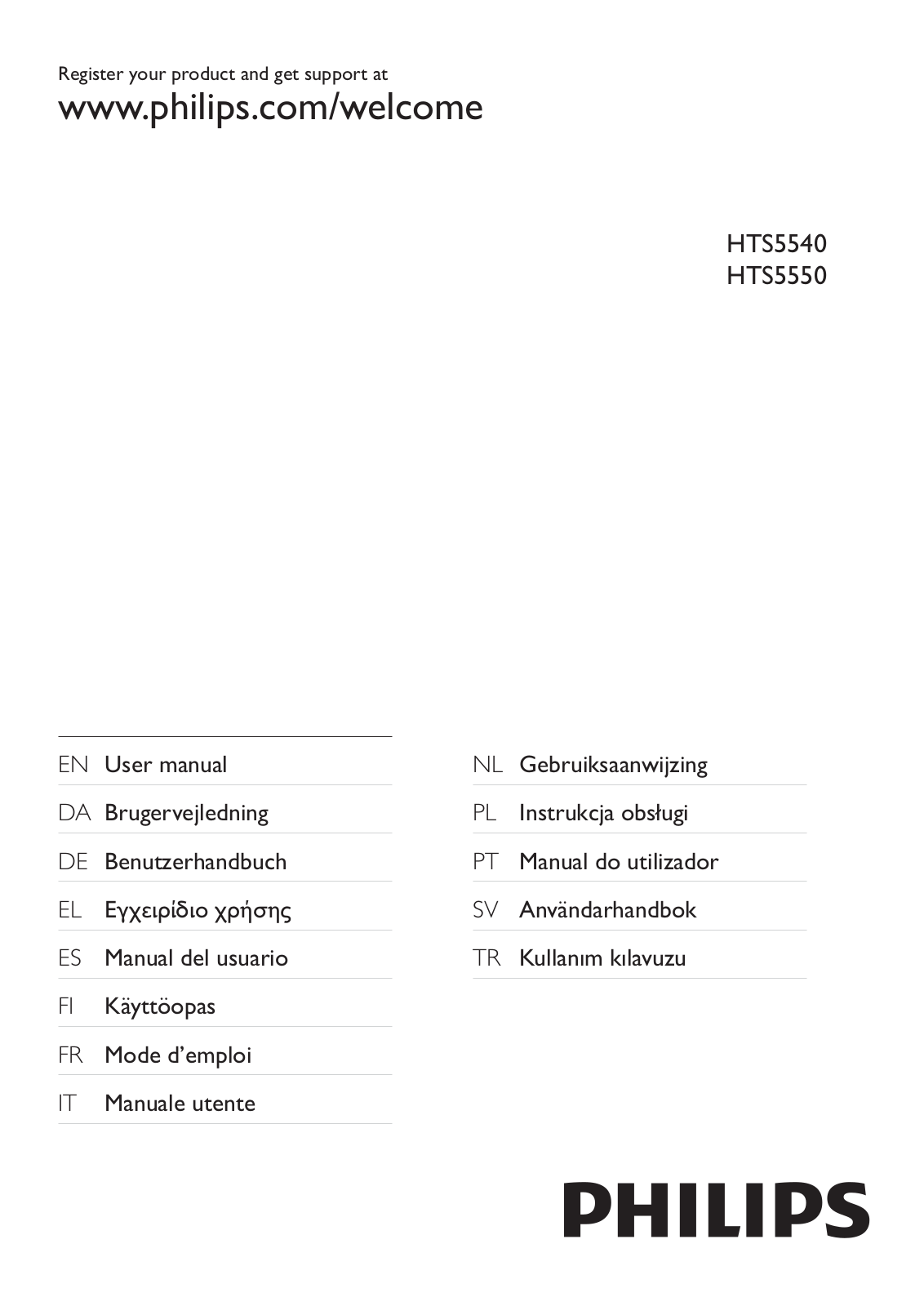 PHILIPS HTS5540, HTS5550 User Manual