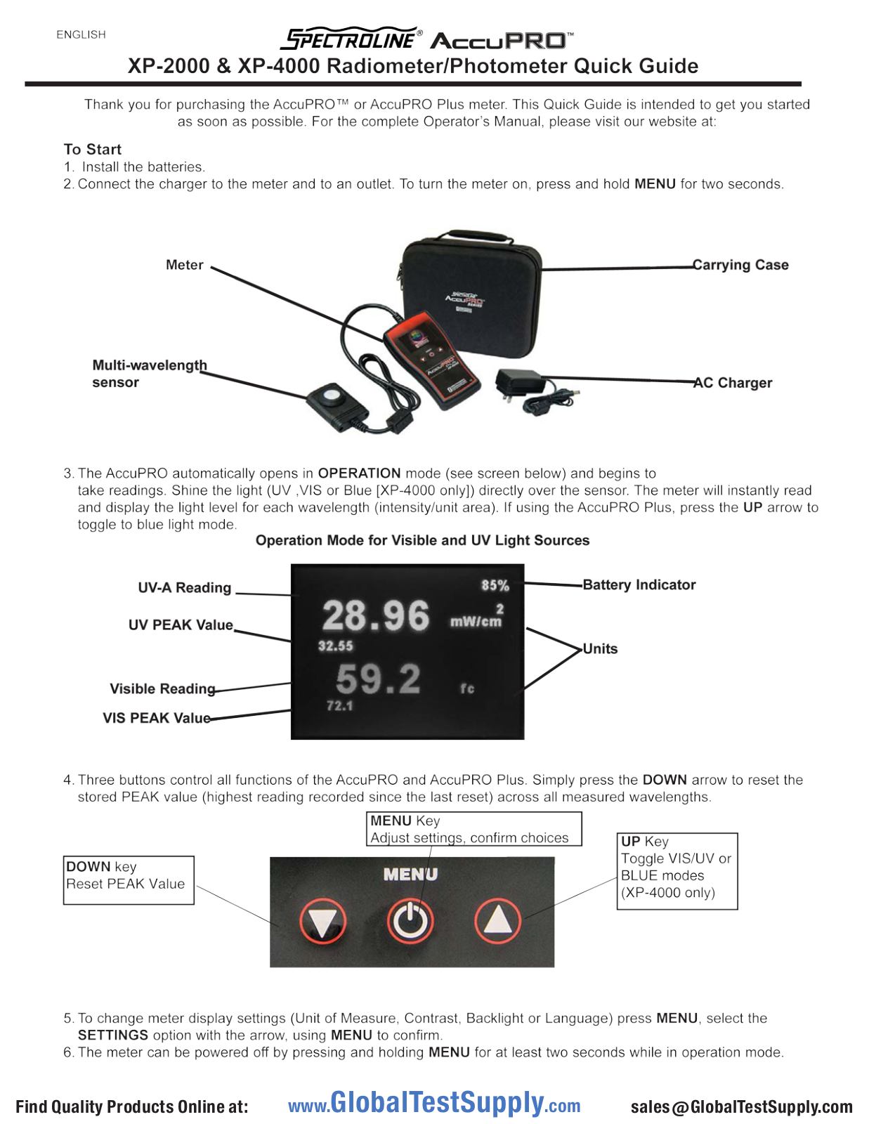Spectro-UV XP-2000 User manual - ManualMachine.com