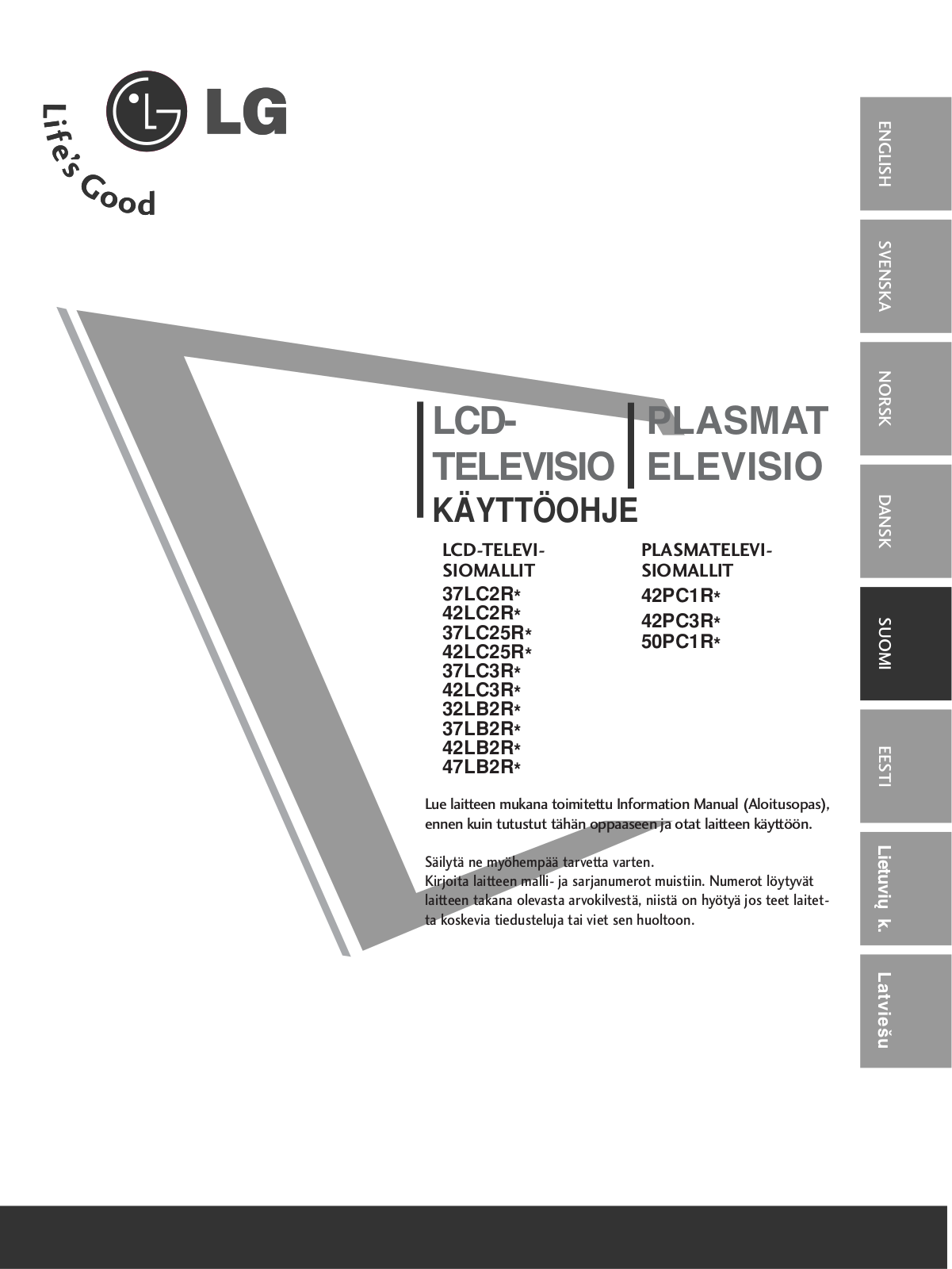 LG 32LB2R, 47LB2RF User manual