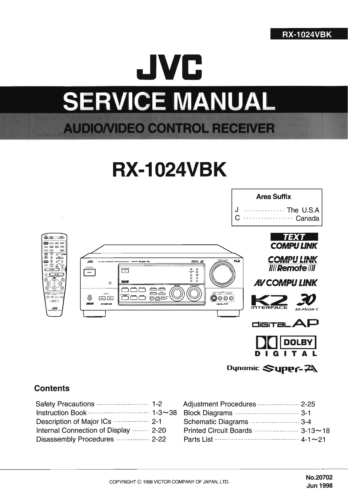 Jvc RX-1024-VBK Service Manual