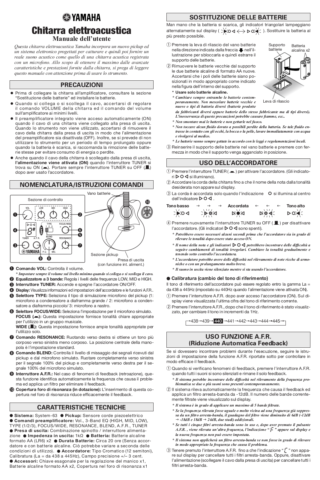 Yamaha CPX1200II, A3R, LJX16CPII, APX1000, AC3R User Manual