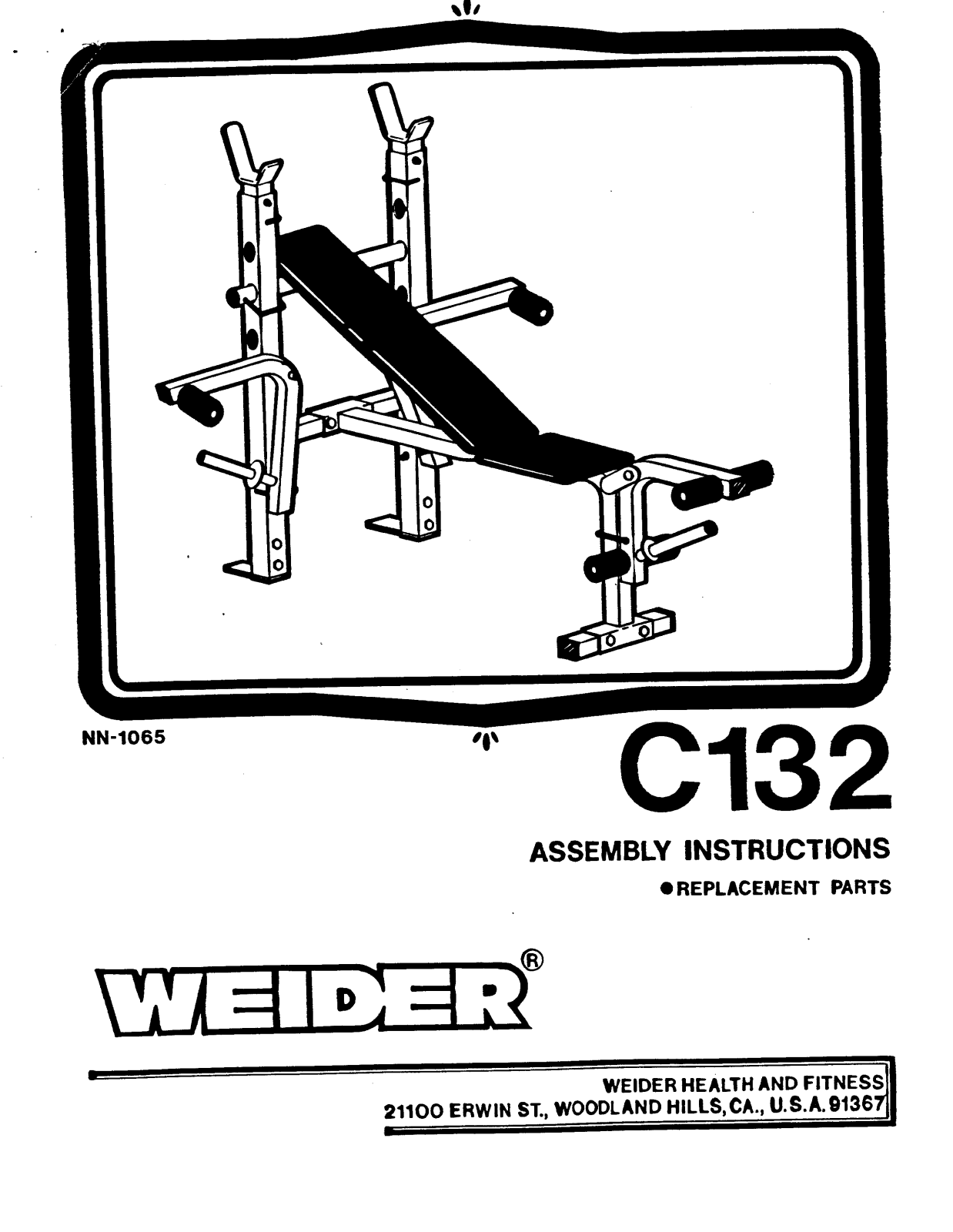 Weider C132 Owner's Manual