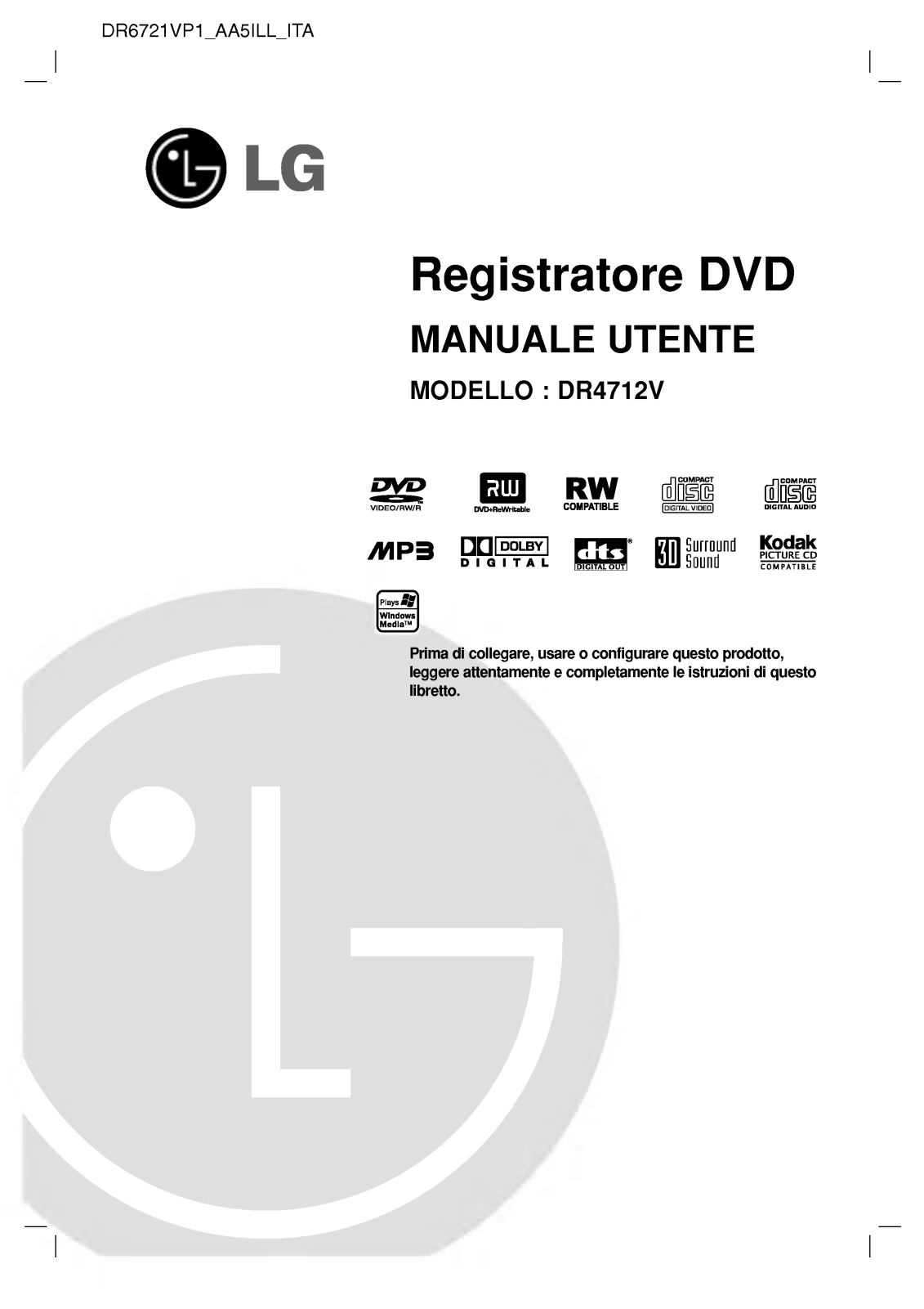 LG DR6721VP1 User Manual