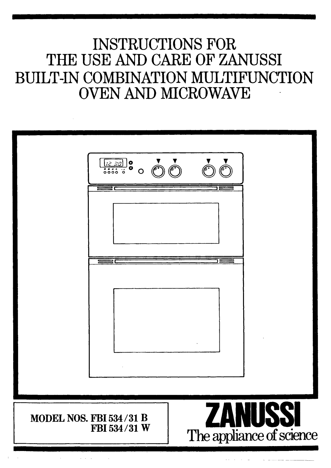 Zanussi FBI 534/31 B, FBI 534/31 W Instruction Manual