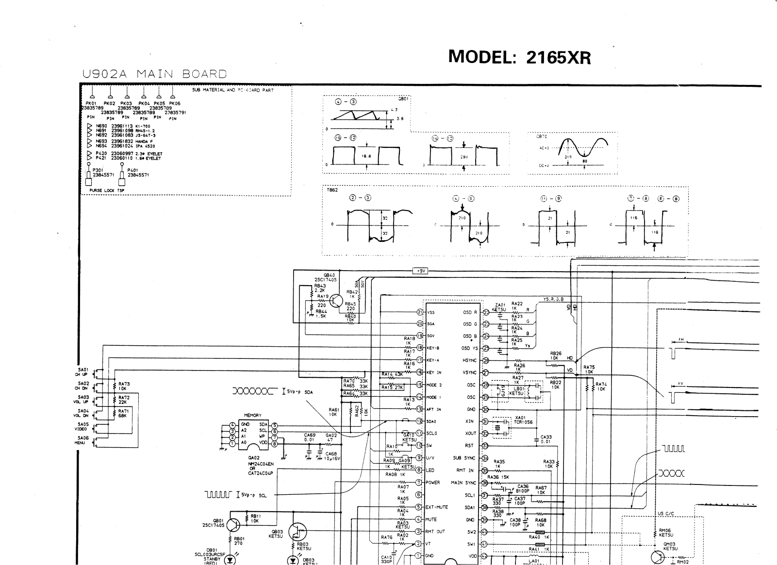 Toshiba 2165XR Cirquit Diagram